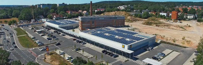 Luftaufnahmen Einkaufszentrum SSB Radeburg (Sachsen) | Videoproduktion Sachsen